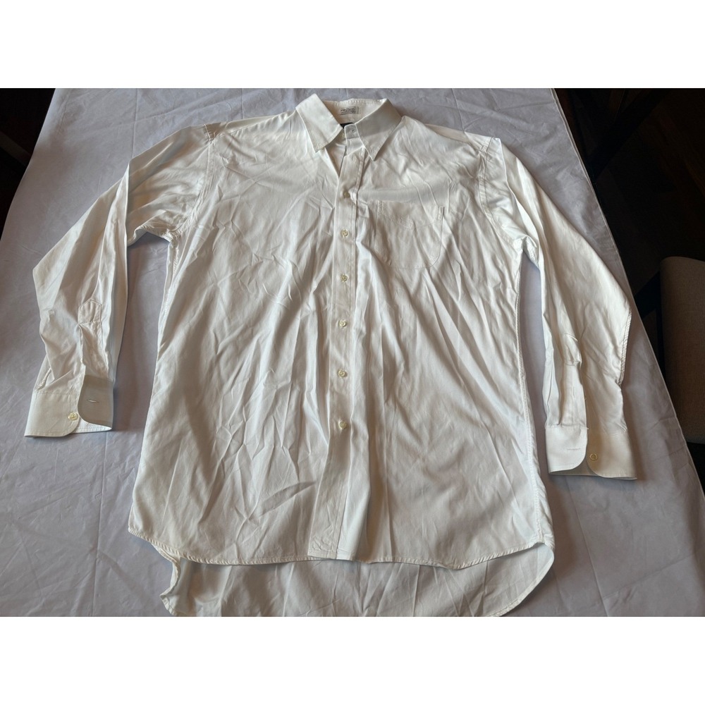 Gitman Bros Button Down Mens 17 35 White Good Cotton Oxford TTX Pinpoint USA